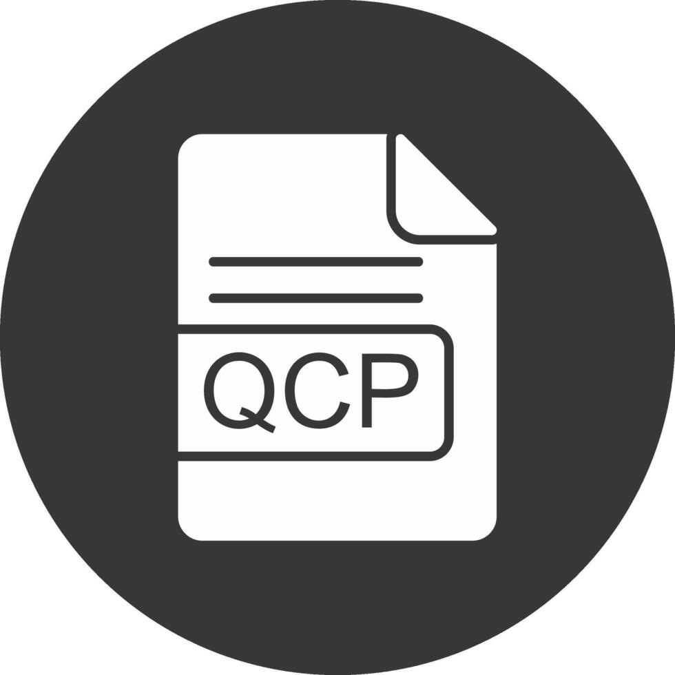 QCP File Format Glyph Inverted Icon vector