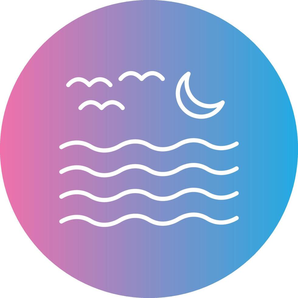 River Line Gradient Circle Icon vector