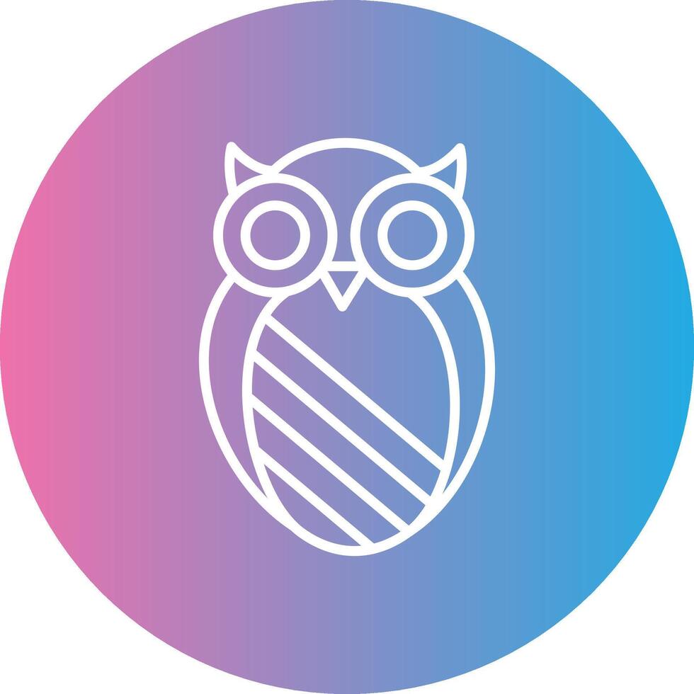 Owl Line Gradient Circle Icon vector