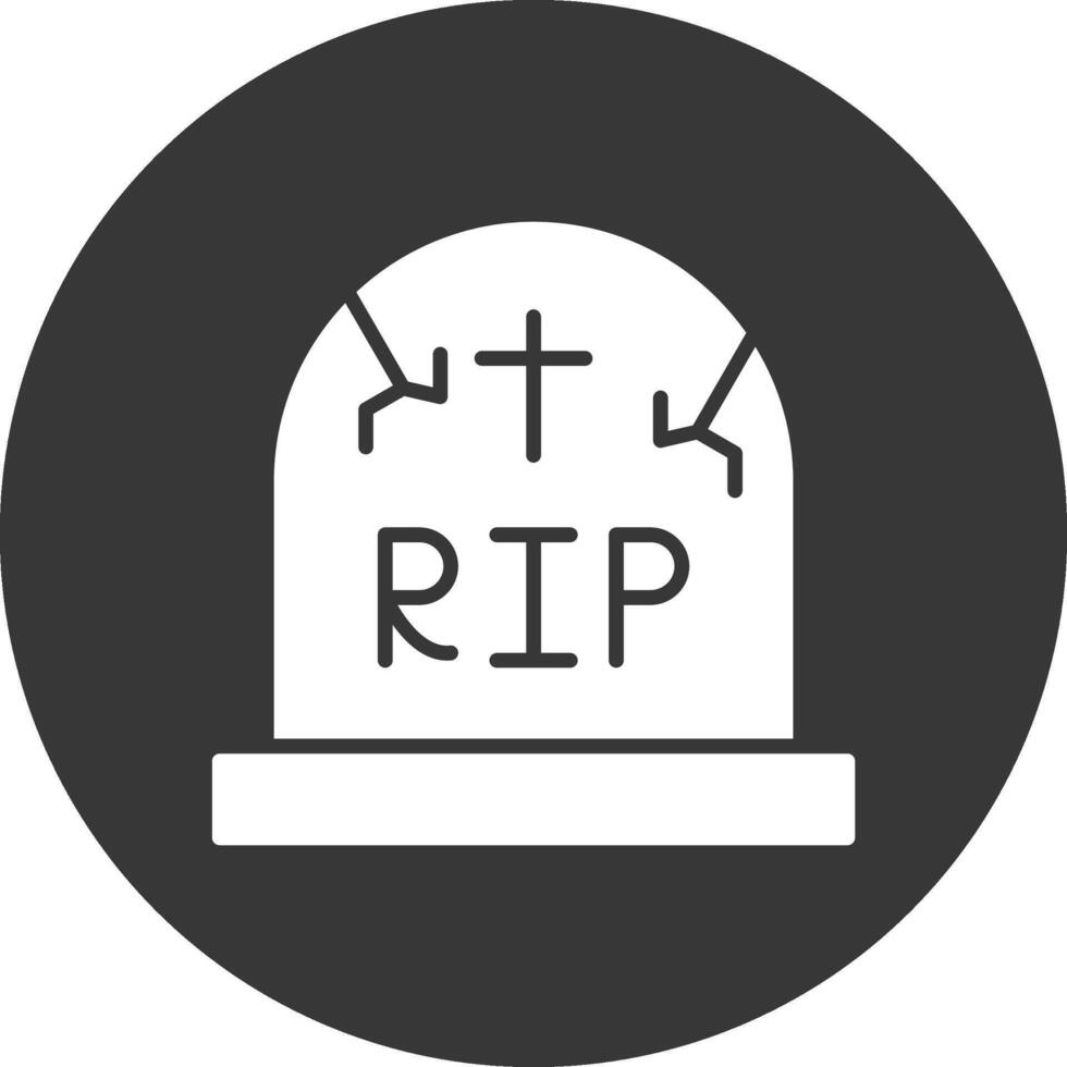 cementerio glifo invertido icono vector