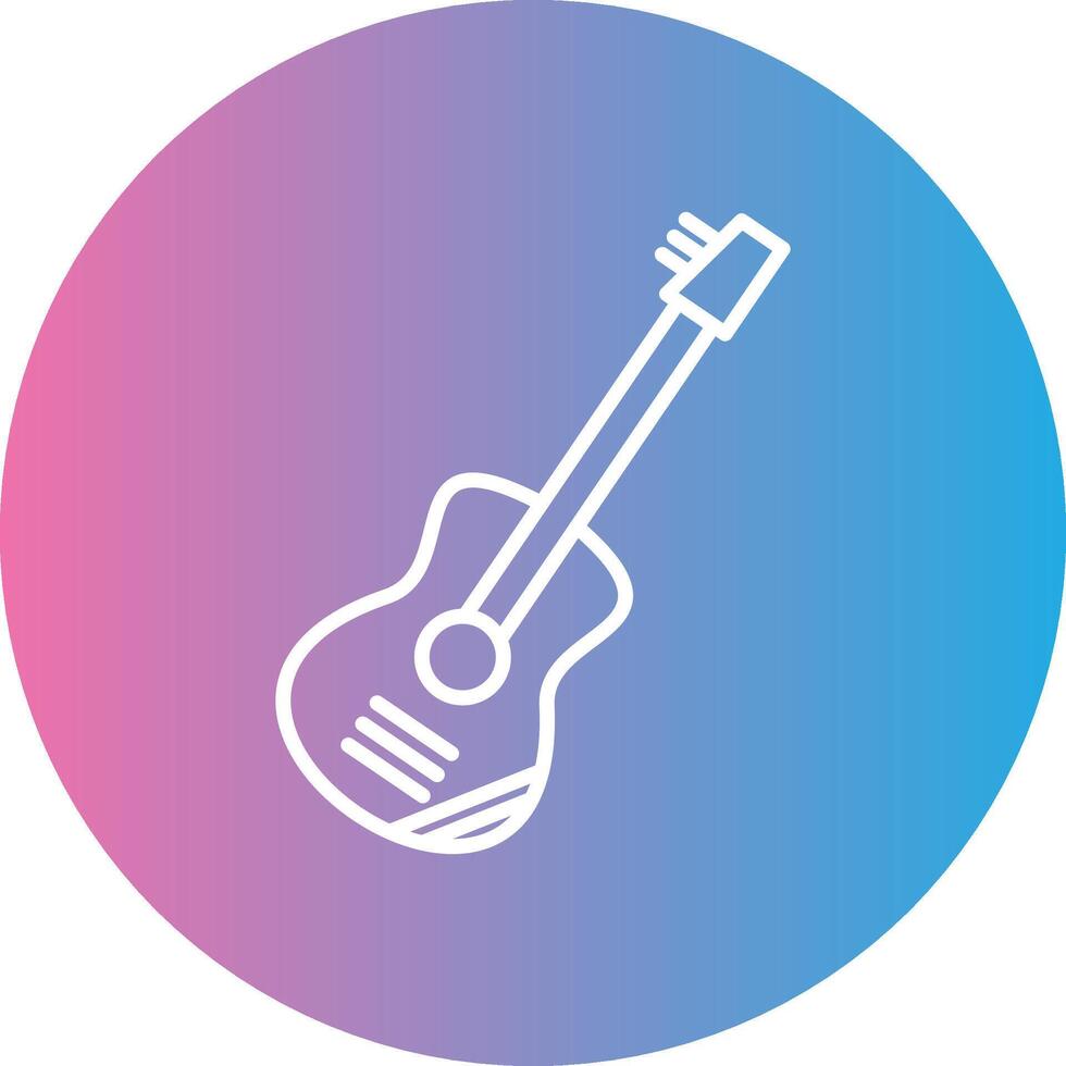 guitarra línea degradado circulo icono vector