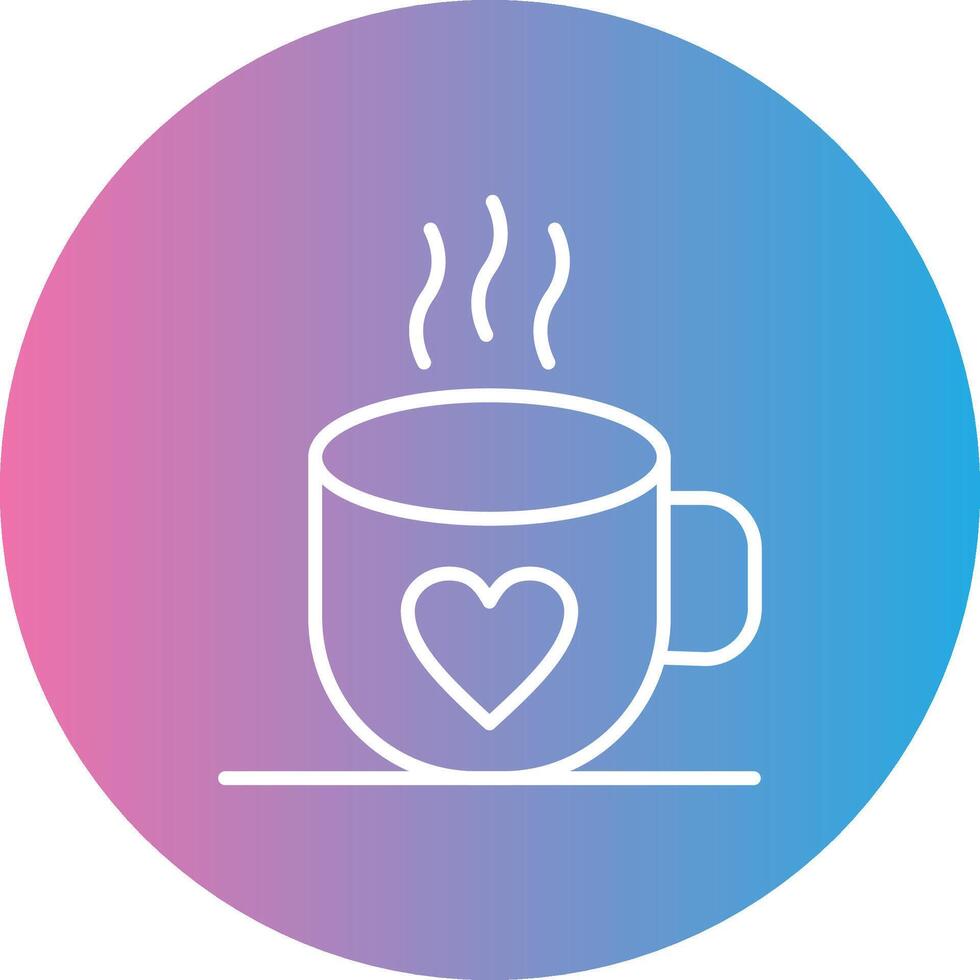 Coffee Line Gradient Circle Icon vector