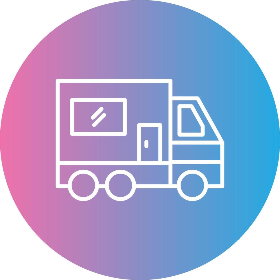 Camper Van Line Gradient Circle Icon vector