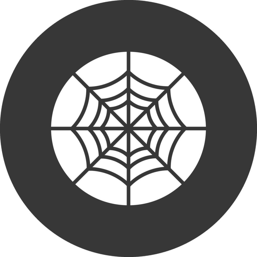 araña web glifo invertido icono vector