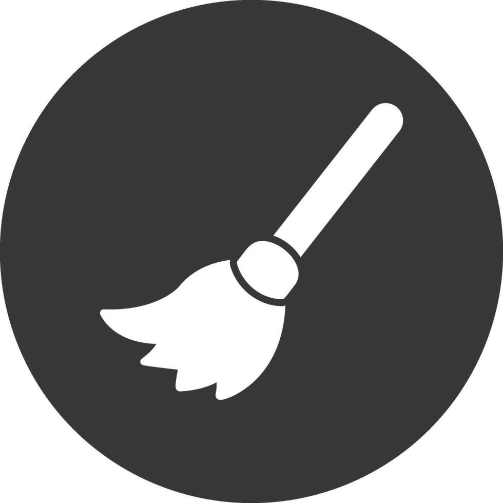 Broom Glyph Inverted Icon vector