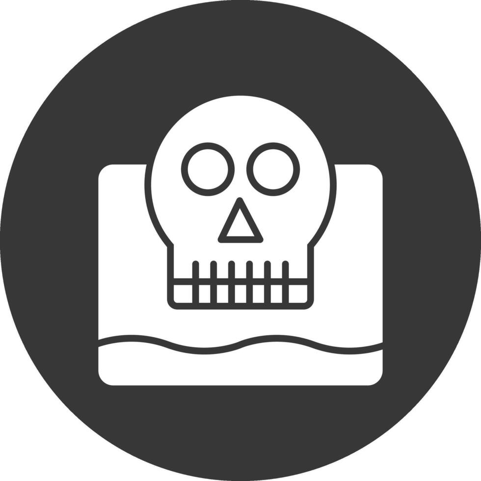 vivo muerto glifo invertido icono vector