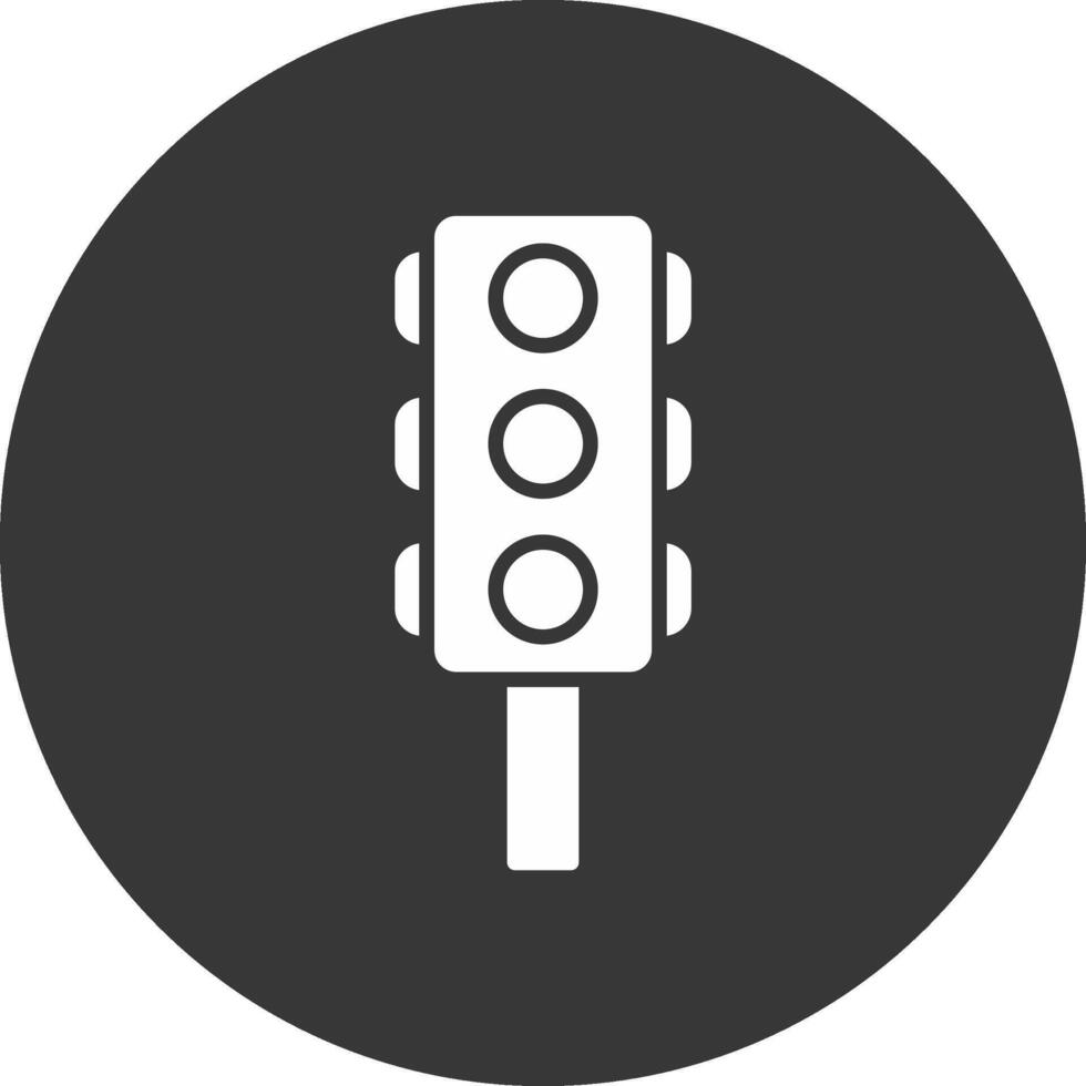 Traffic Lights Glyph Inverted Icon vector