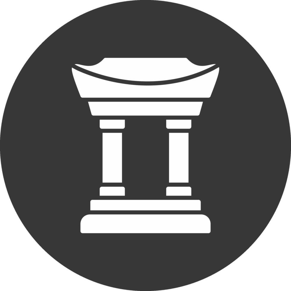 Chinatown Glyph Inverted Icon vector