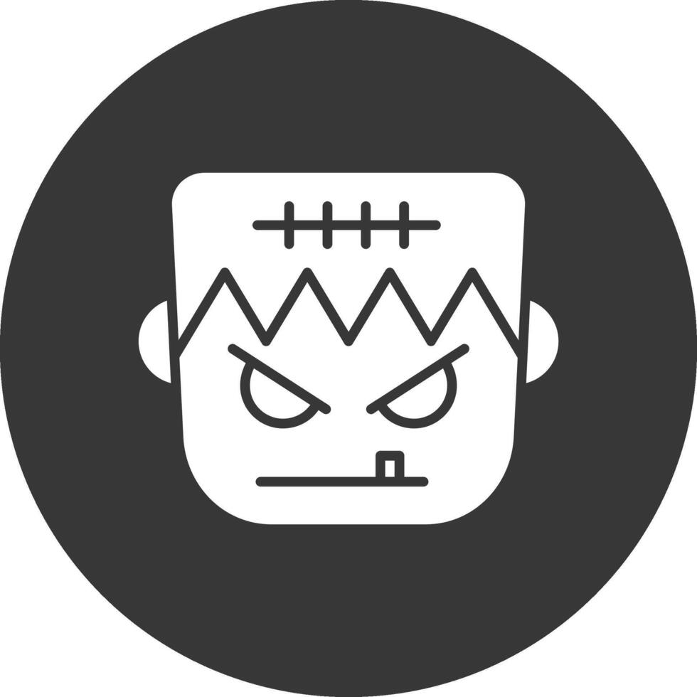 Frankenstein Glyph Inverted Icon vector