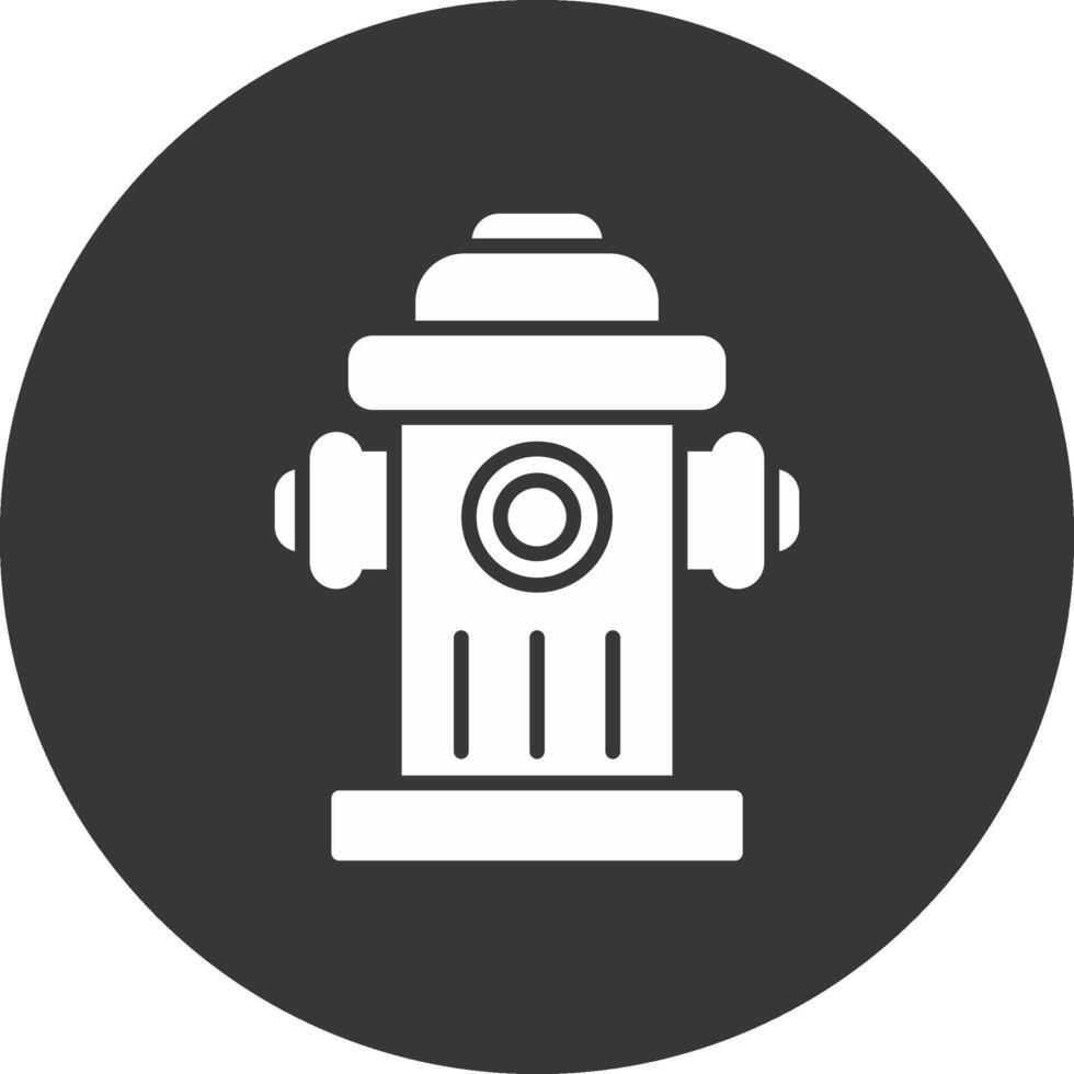 Fire Hydrant Glyph Inverted Icon vector