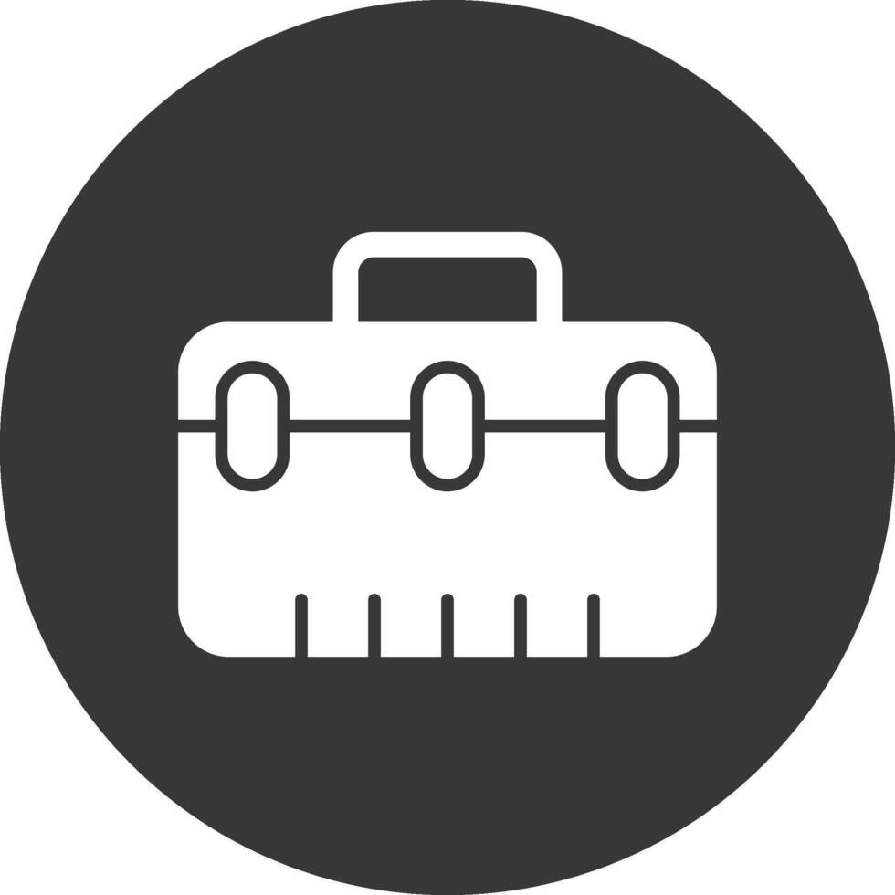 Suitcase Glyph Inverted Icon vector