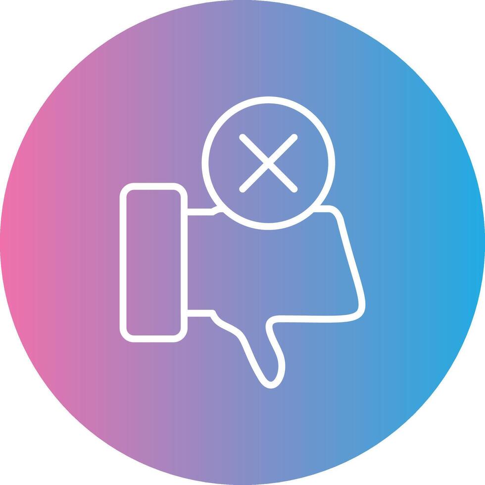 Dislike Line Gradient Circle Icon vector
