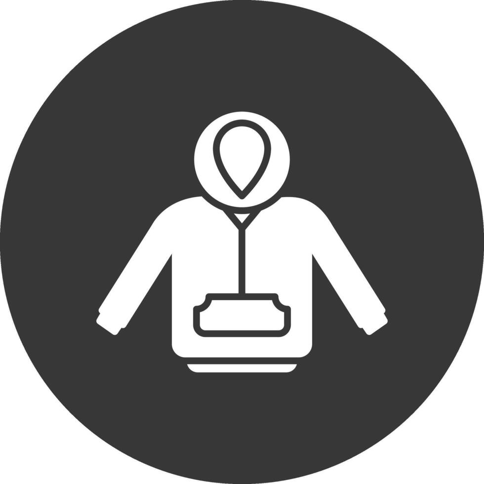 Hoodie Glyph Inverted Icon vector