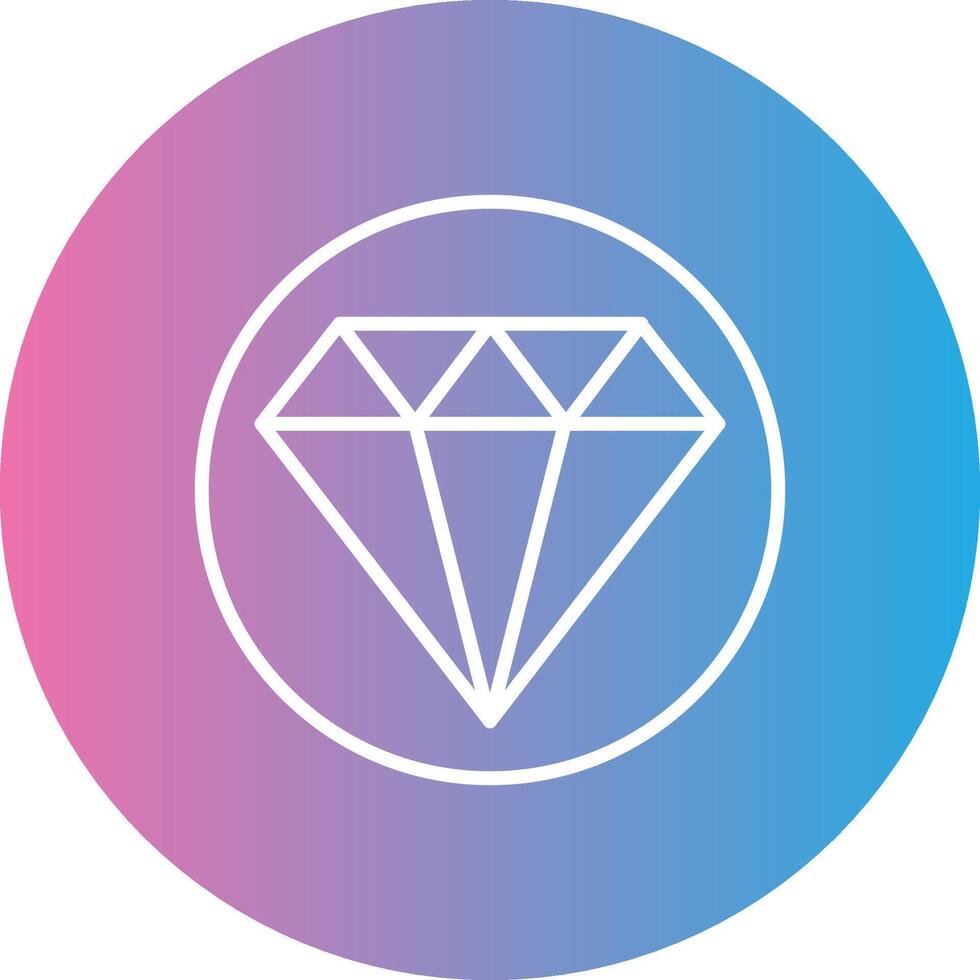 Diamond Line Gradient Circle Icon vector