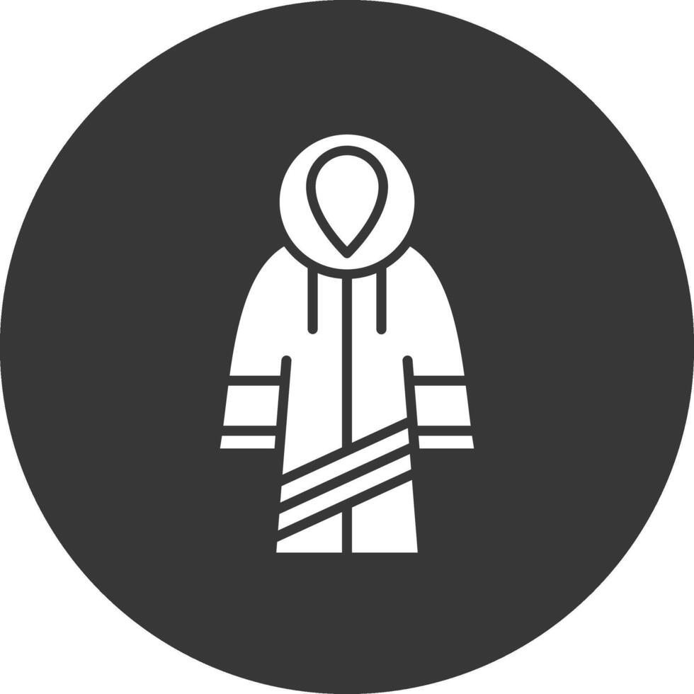 Raincoat Glyph Inverted Icon vector