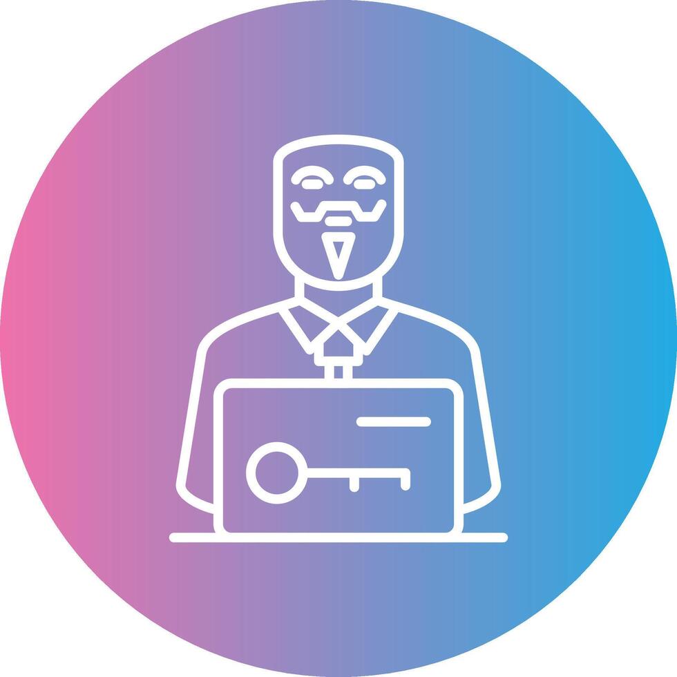 Anonymous Line Gradient Circle Icon vector