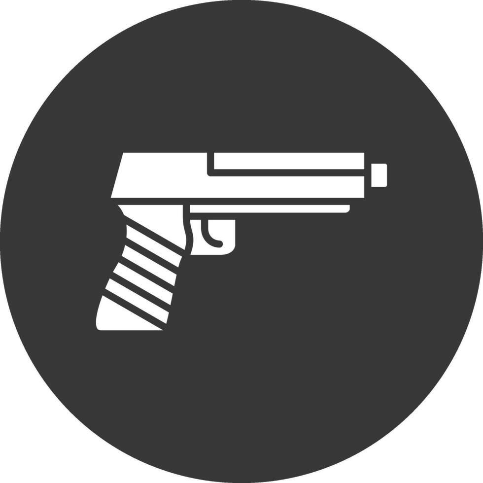 icono de glifo de pistola invertido vector