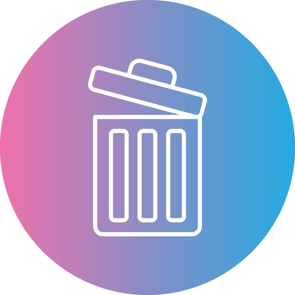 Trash Line Gradient Circle Icon vector