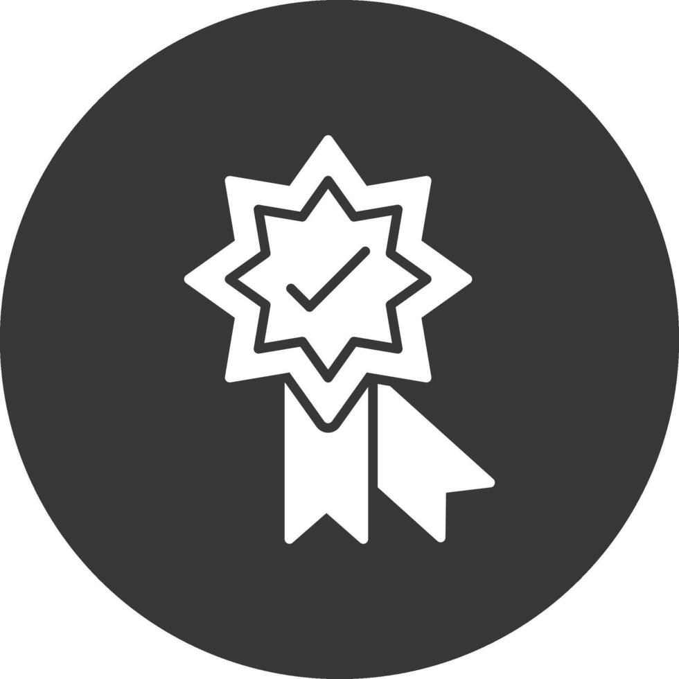 Badge Glyph Inverted Icon vector
