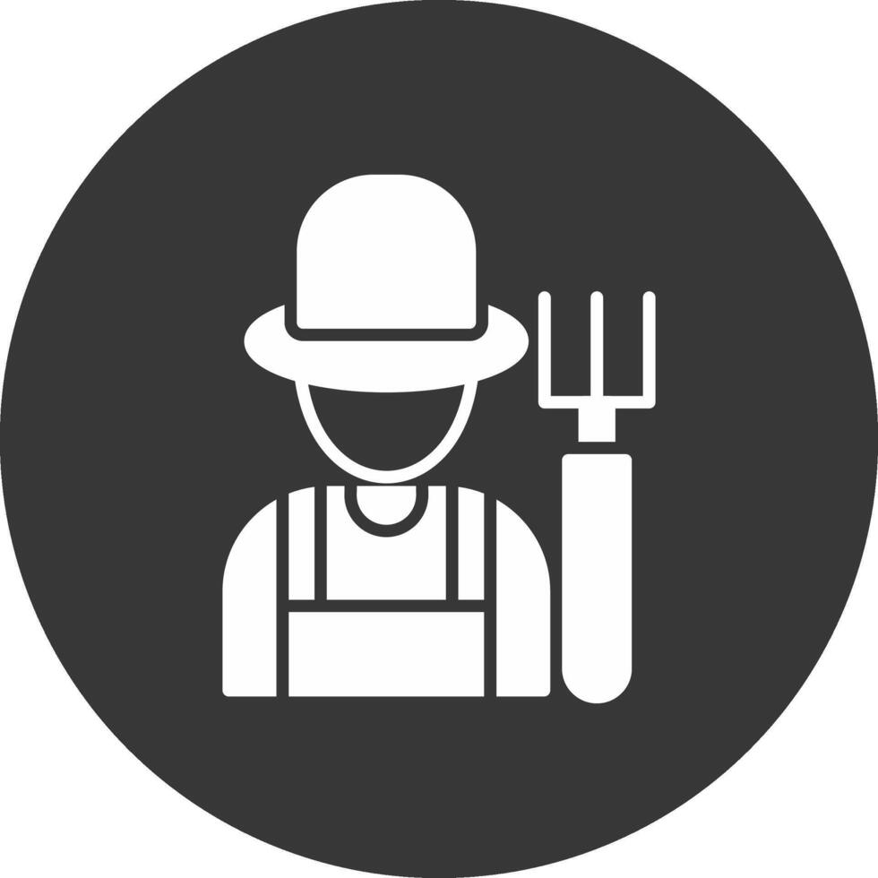 Farmer Glyph Inverted Icon vector