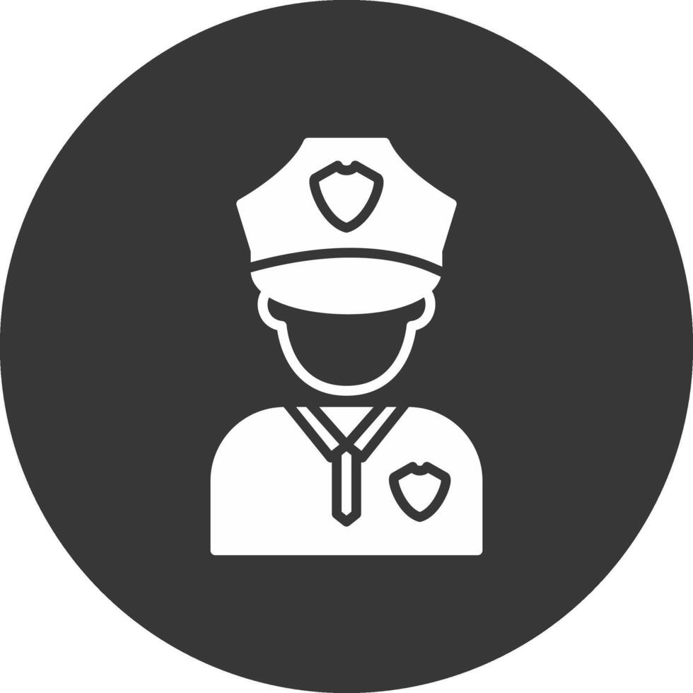 Police Man Glyph Inverted Icon vector