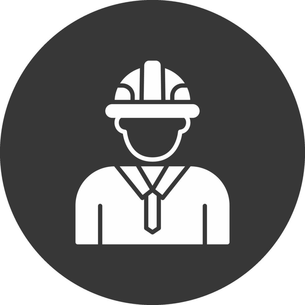 Engineer Glyph Inverted Icon vector