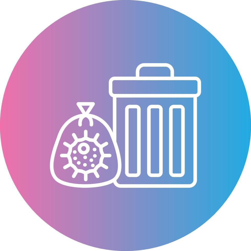 Trash Line Gradient Circle Icon vector