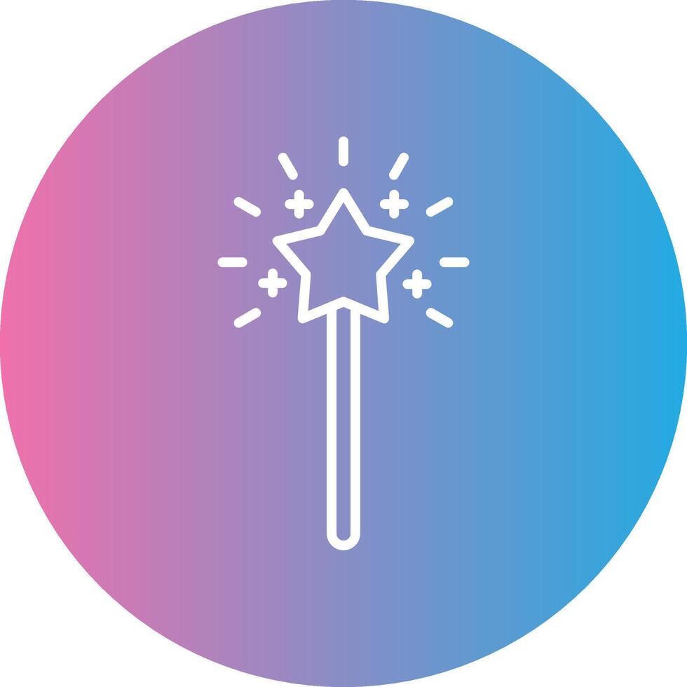 Magic Wand Line Gradient Circle Icon vector