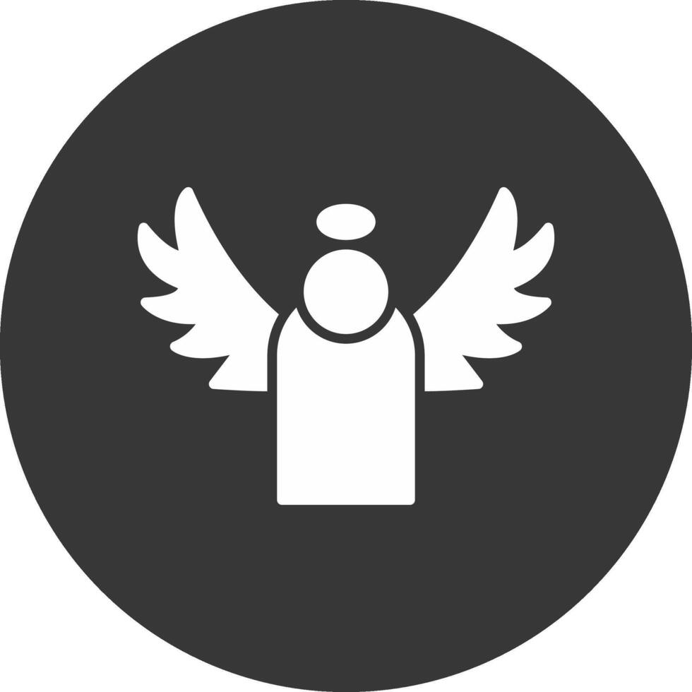 Angel Glyph Inverted Icon vector