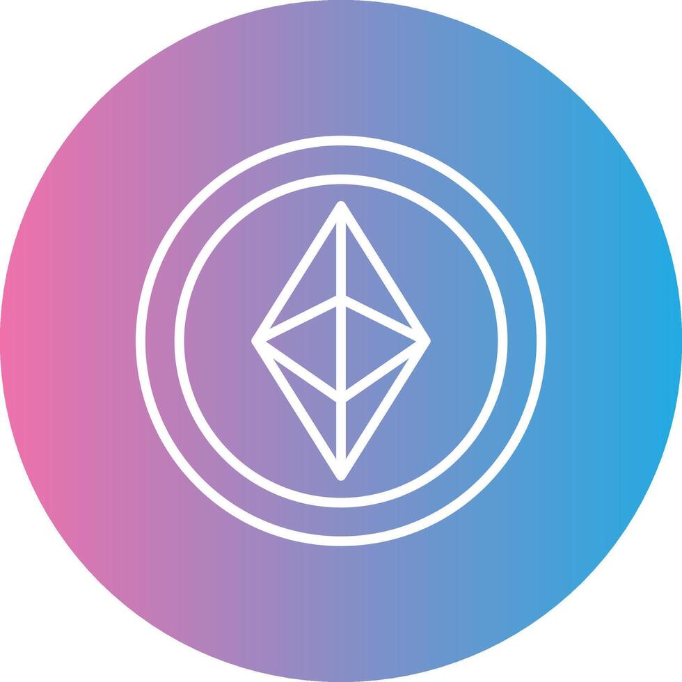 Ethereum Line Gradient Circle Icon vector