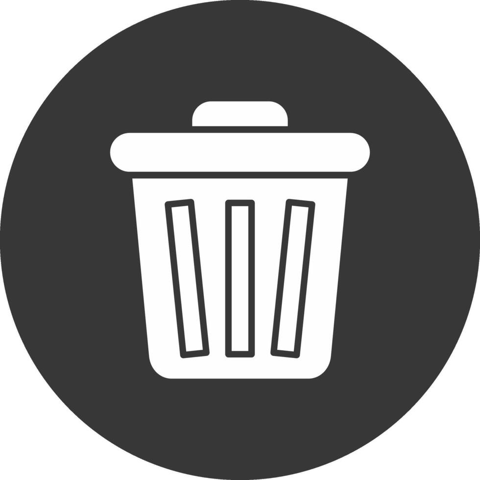 icono de glifo de basura invertido vector