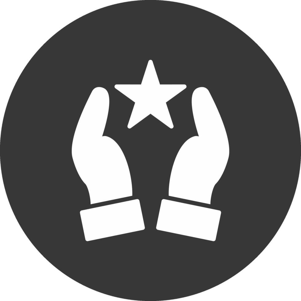 Hands Glyph Inverted Icon vector