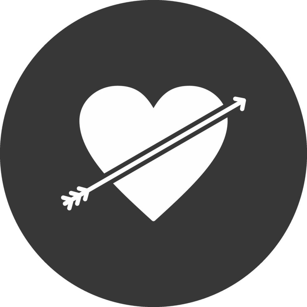 icono de glifo de corazón invertido vector