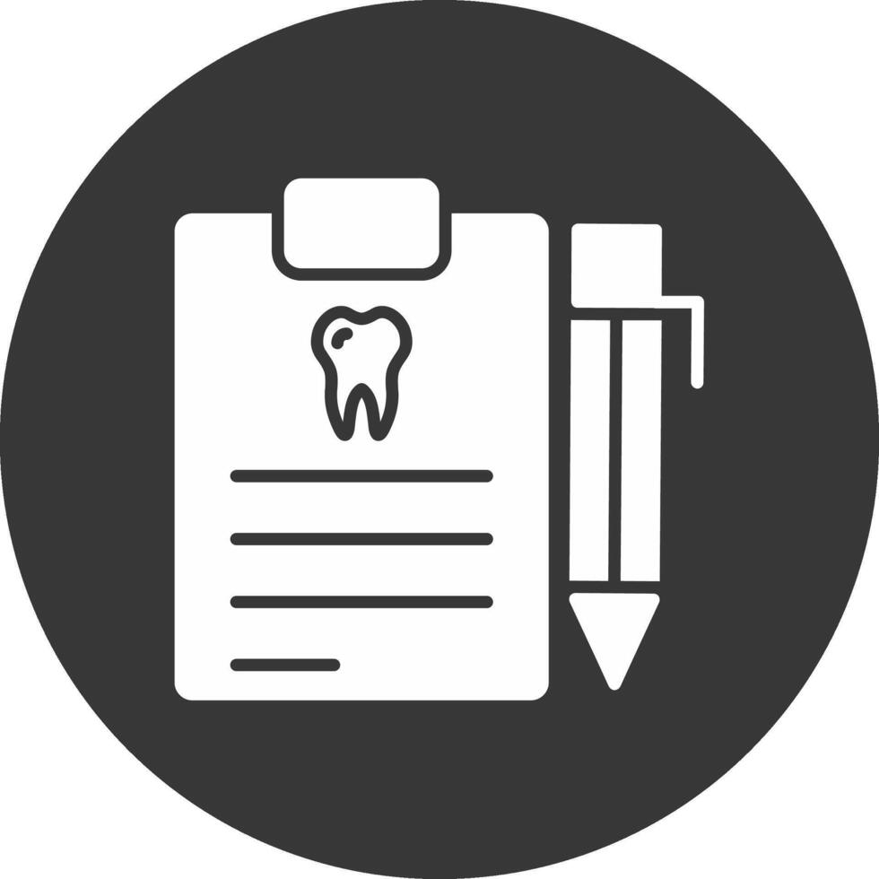 Dental Report Glyph Inverted Icon vector