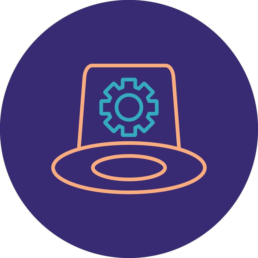 Whitehat Line Two Color Circle Icon vector