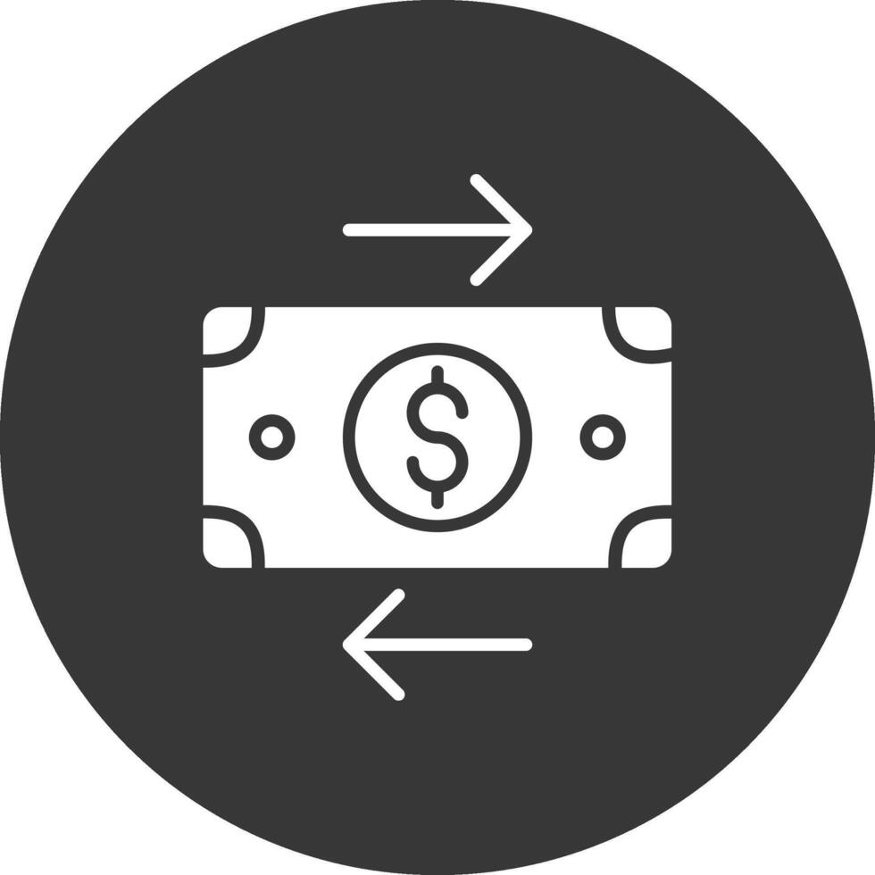 Bank Transfer Glyph Inverted Icon vector