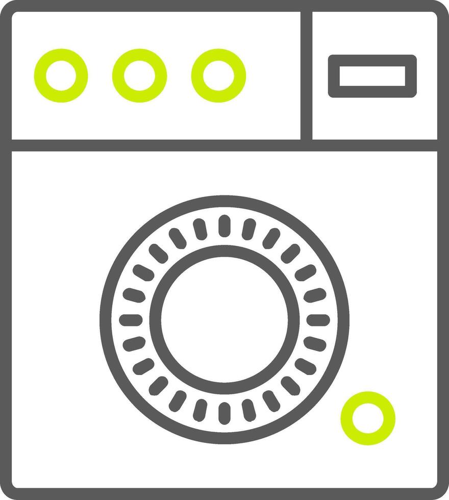 icono de dos colores de la línea de lavadora vector