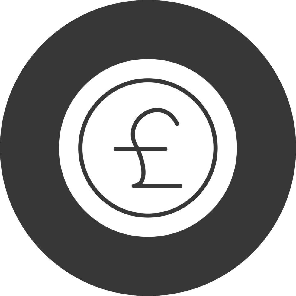 Pounds Glyph Inverted Icon vector