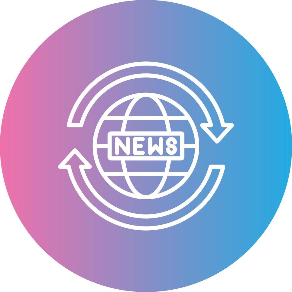 News Report Line Gradient Circle Icon vector