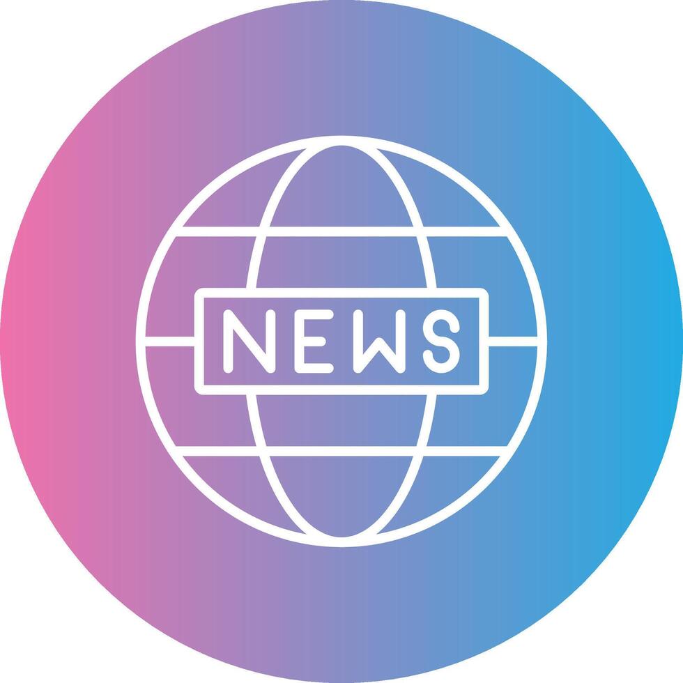 World News Line Gradient Circle Icon vector
