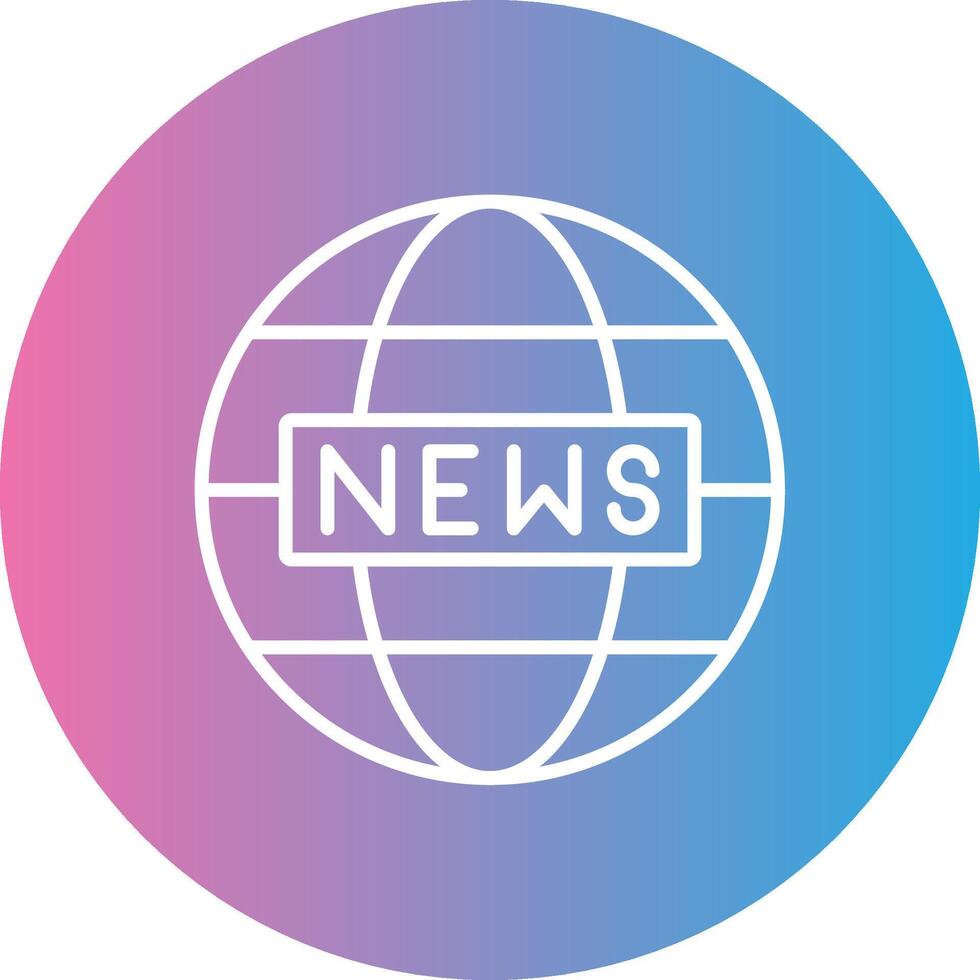 World News Line Gradient Circle Icon vector