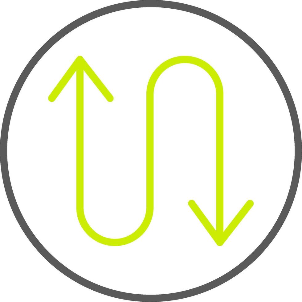Zigzag Arrow Line Two Color Icon vector