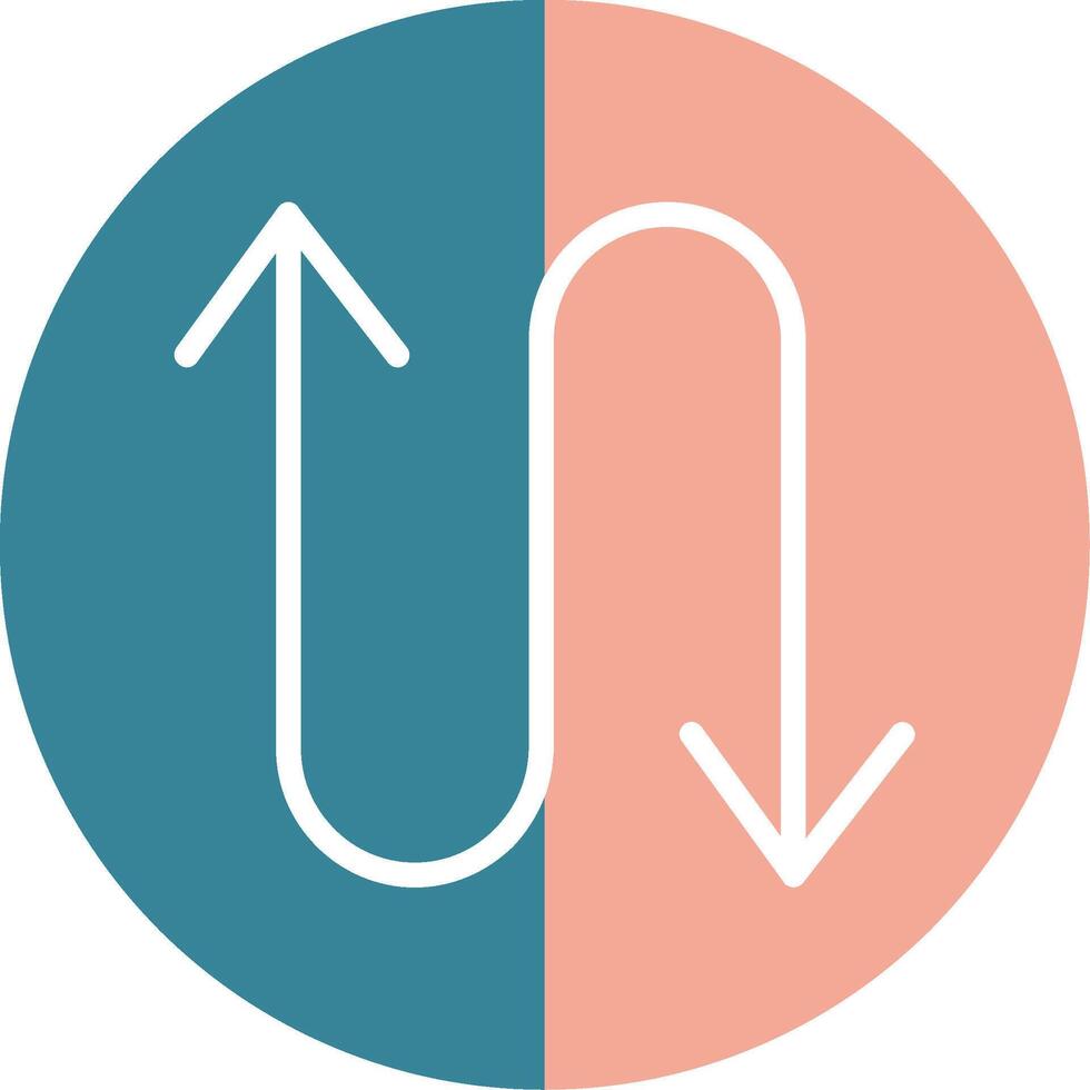 Zigzag Arrow Glyph Two Color Icon vector