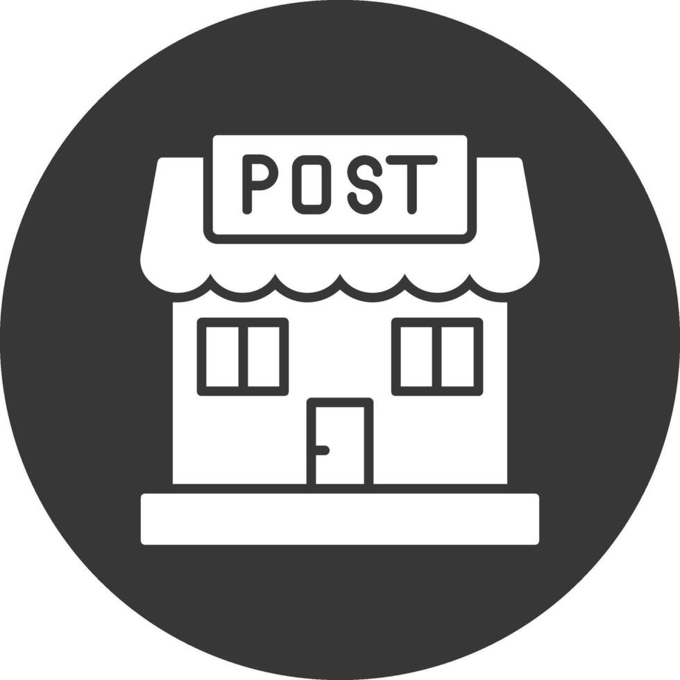 Post Office Glyph Inverted Icon vector