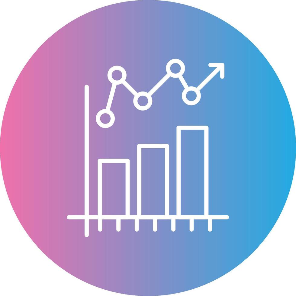 Statistical Chart Line Gradient Circle Icon vector