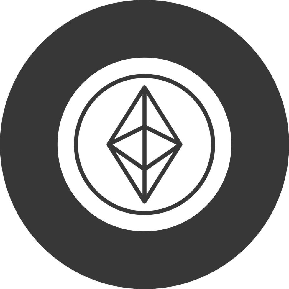 Ethereum Glyph Inverted Icon vector