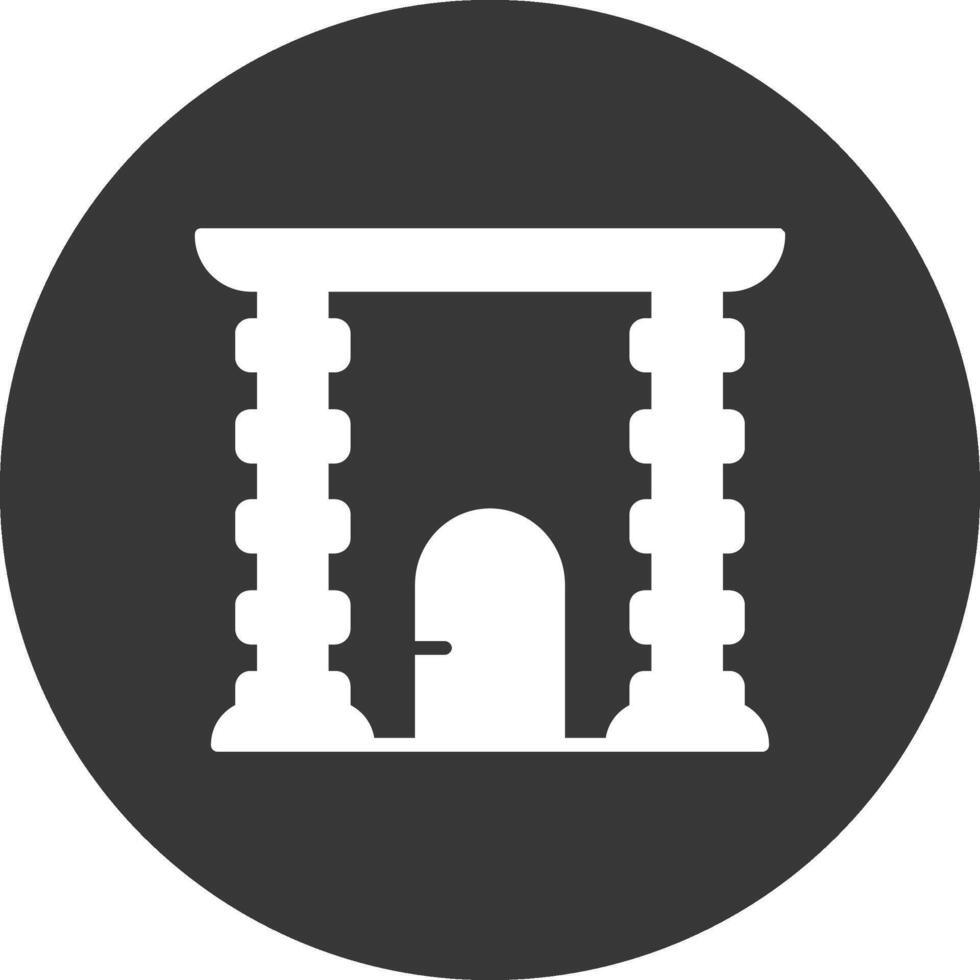 Archway Glyph Inverted Icon vector