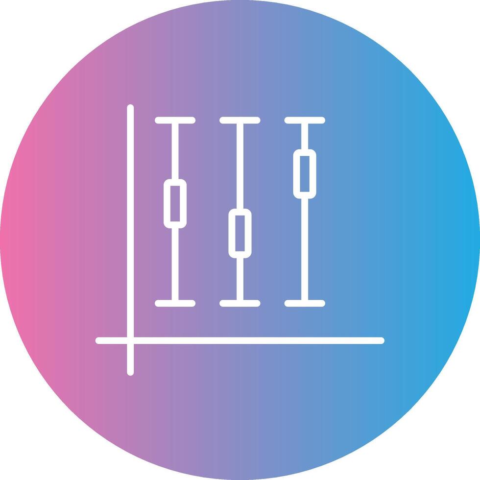 Box Plot Line Gradient Circle Icon vector