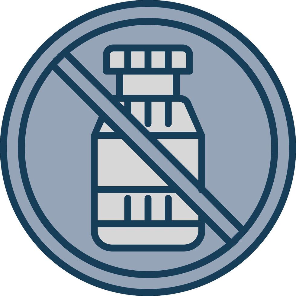 Prohibited Sign Line Filled Grey Icon vector