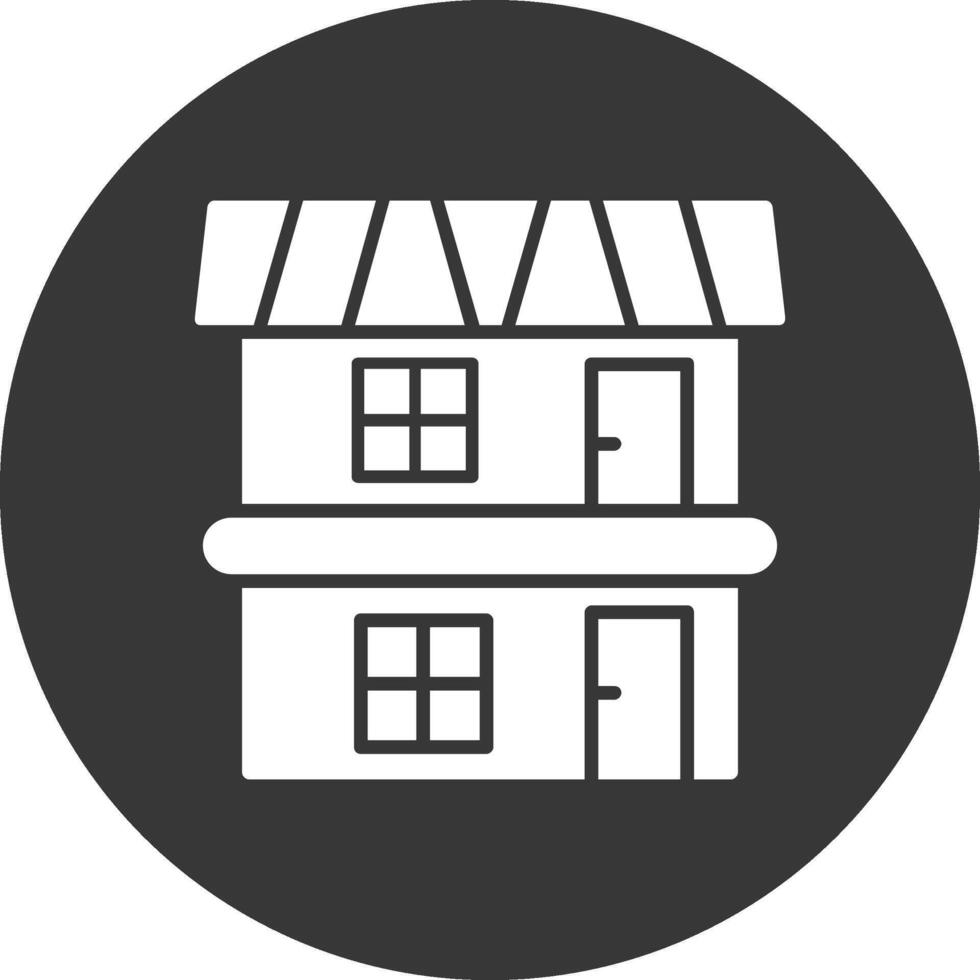 Two Storey Glyph Inverted Icon vector